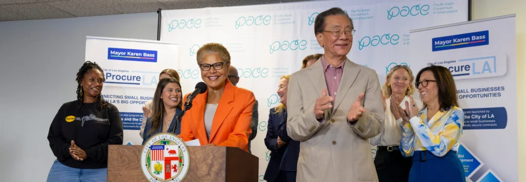 Dana C. Arnett and Wicked Bionic press conference with LA Mayor Karen Bass