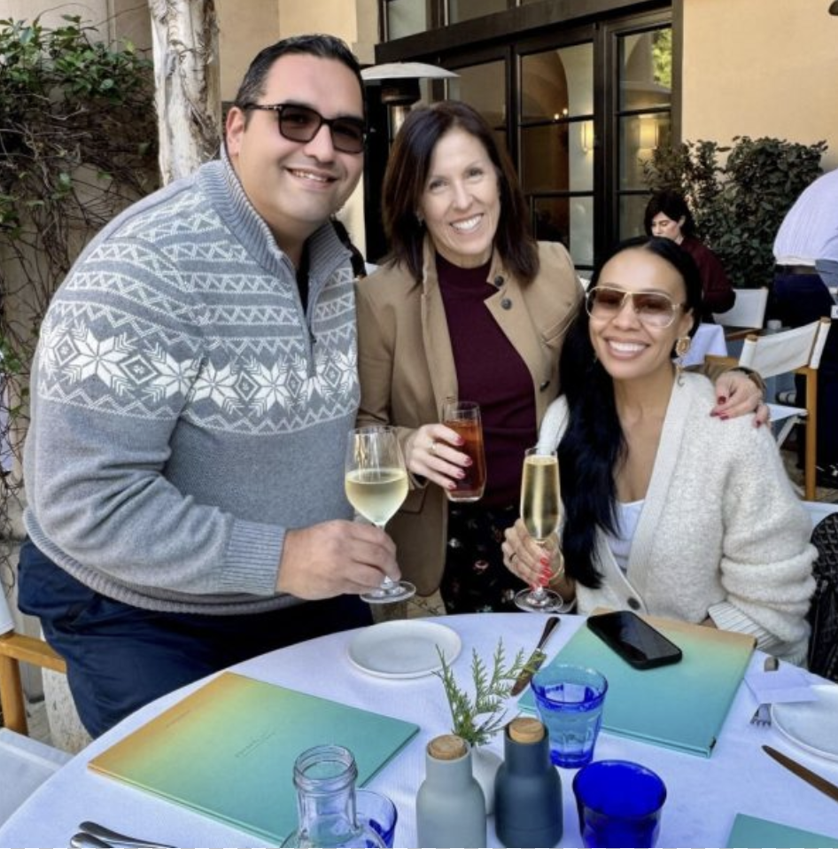 Dana C. Arnett with Aram Nadjarian of Mozaic Media and Communications and Tamara Keller of The Sax Agency during a strategic partner gathering in Los Angeles